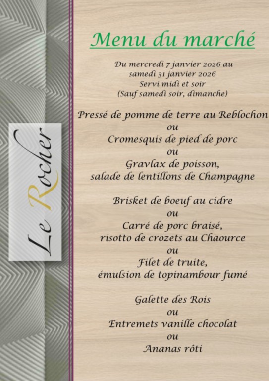 Menu du marché