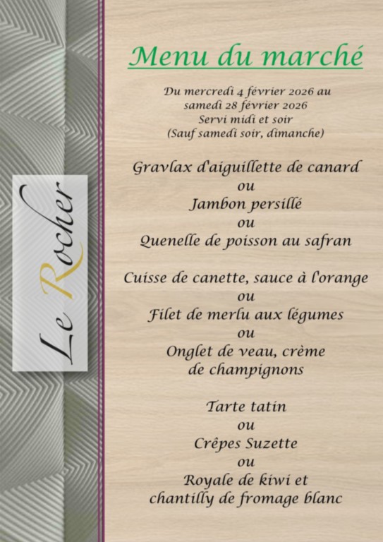 Menu du marché