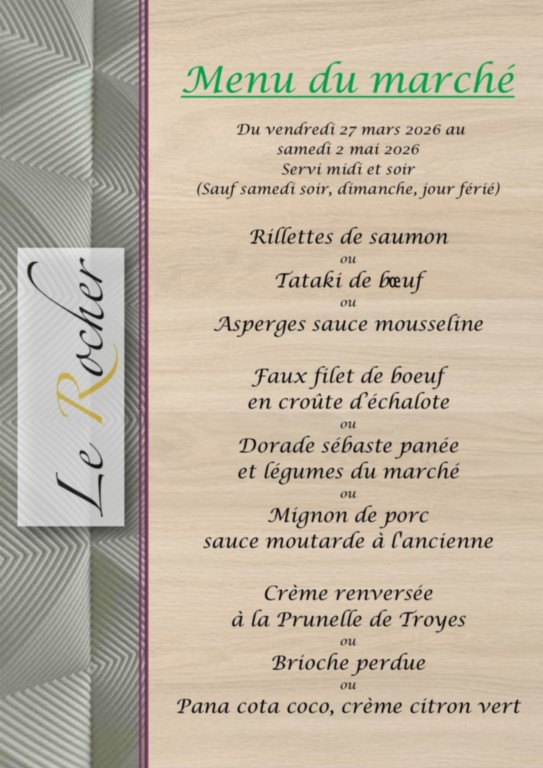 Menu du marché