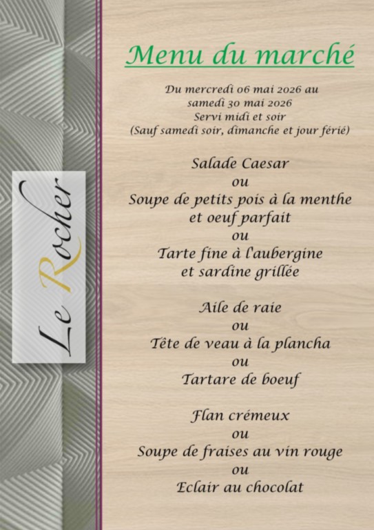 Menu du marché