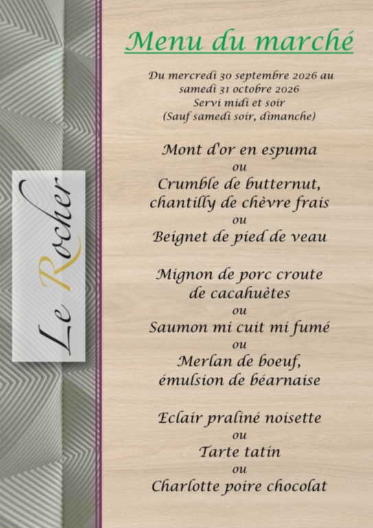 Menu du marché