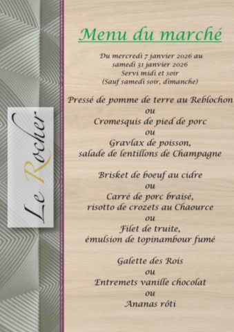 Menu du marché